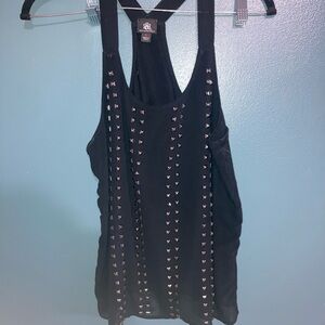 Rock & Republic Black Studded Tank Top